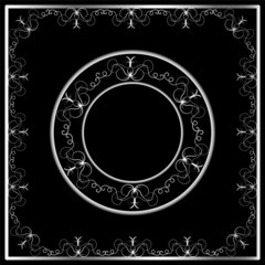black background with silver ornament for your design