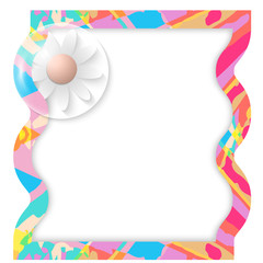 colored box for any text with bubble and flower