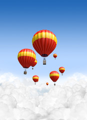 Hot Air Balloons Above The Clouds