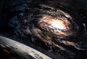 Obraz premium Niesamowicie piękna galaktyka spiralna gdzieś w kosmosie