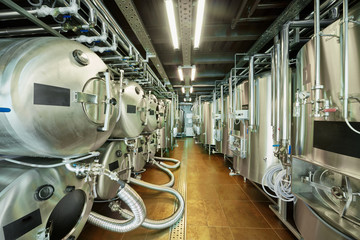 Tanks in microbrewery