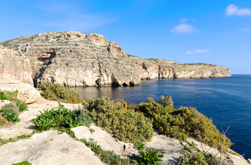 The southern coast of Malta in the limits of Wied iz-Zurrieq