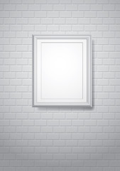 frame on white brickwall