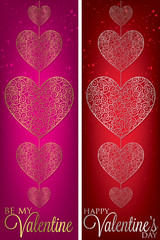 Valentine's Day filigree banners in vector format.