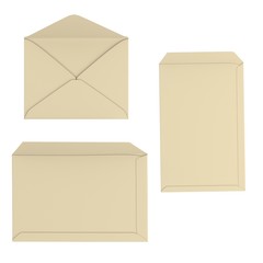 realistic 3d render of envelopes