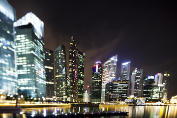 Fototapeta na wymiar Singapore city skyline at night 