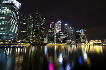 Singapore city skyline at night 