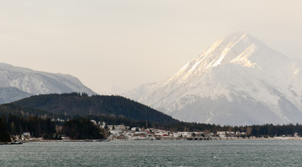 Snowcovered Mountains in  Alaska.