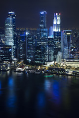 Naklejka premium Singapore city skyline at night 