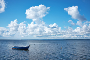 Naklejka na ściany i meble Boat on the Baltic sea.