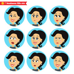 Facial emotions icons set