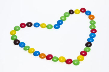 Colored heart on a white background. Valentine's Day