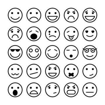 Smiley faces elements for website design