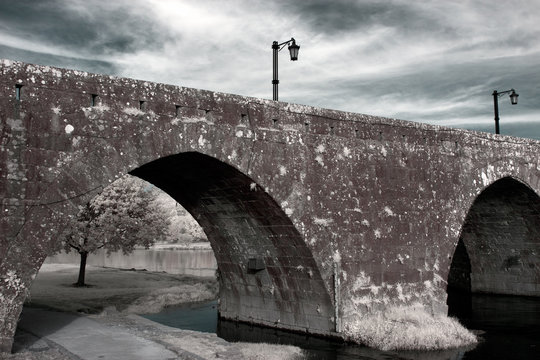 Fototapeta Infrared medieval bridge