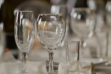 Fine Crystal Table Setting at a Restaurant