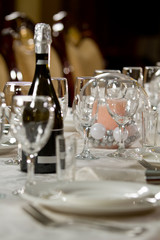 Fine Crystal Table Setting at a Restaurant