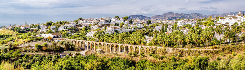 Amazing panoramic view of the Nerja. Malaga, southern Spain