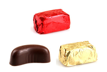 chocolate truffles isolated