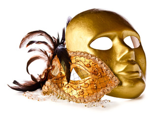 Venetian masks isolated on  white