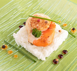 fried scallop and rice