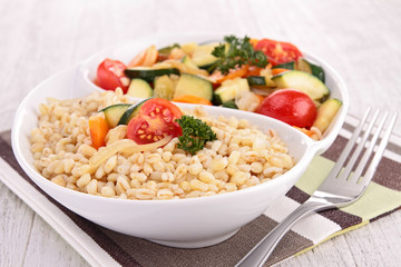 fried vegetable and grains