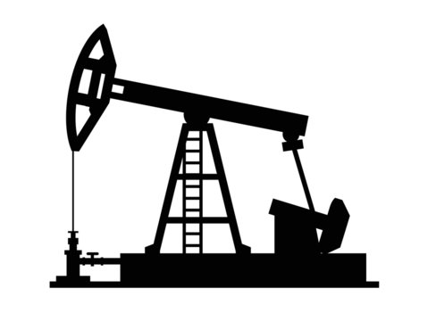 Puits De Pétrole Pompe Jack Silhouette Isolées Banque D'Images et Photos  Libres De Droits. Image 15845561