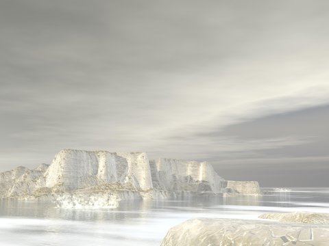 Icebergs - 3D render