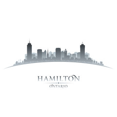 Hamilton Ontario Canada city skyline silhouette white background - obrazy, fototapety, plakaty