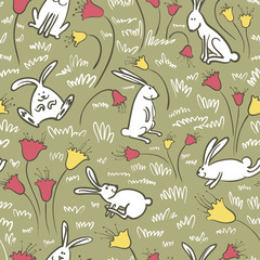 bunnies and flowers