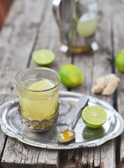 ginger,lime and honey hot drink