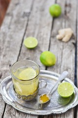 ginger,lime and honey hot drink