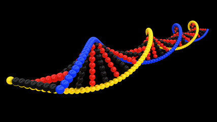 3d model of DNA on a black background . #4