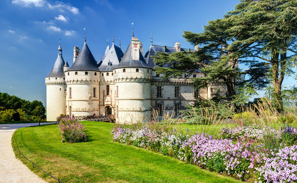 Chateau de Chaumont-sur-Loire, France. Old castle in Loire Valley in summer.