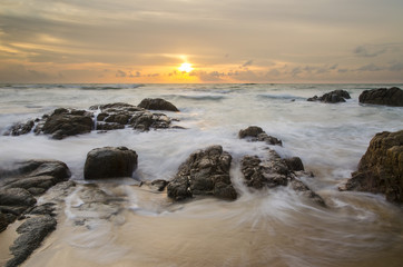 Sea scape with stone beach at Phuket Thailand
