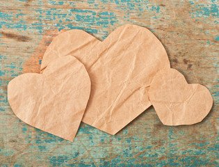 valentines on the old wooden background