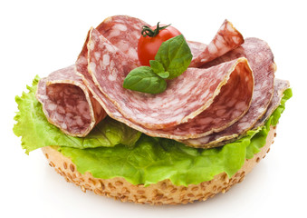 salami and lettuce