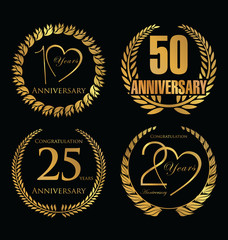 Obraz premium Anniversary labels in retro style