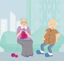 Senior couple resting at home