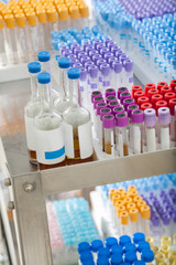 Test Tubes And Bottles On Trolley