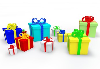 Collection of gift boxes