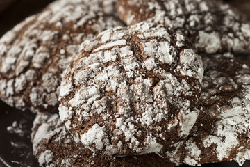 Chocolate Crinkle Cookies with Powdered Sugar