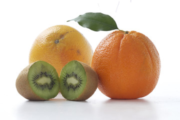 Citrus fruit on white background