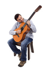 Obraz premium Acoustic guitar guitarist man classical