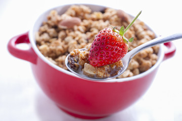 Healthy breakfast  in the spoon