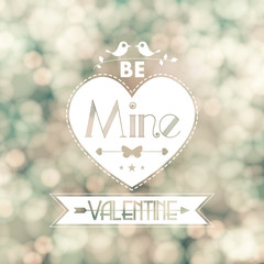 Vector Valentine card blurred flickering lights background