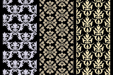 Set of 3 Victorian seamless pattern