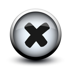 Fototapeta premium button cross black 2d