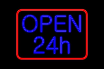 Neon Sign open 24h