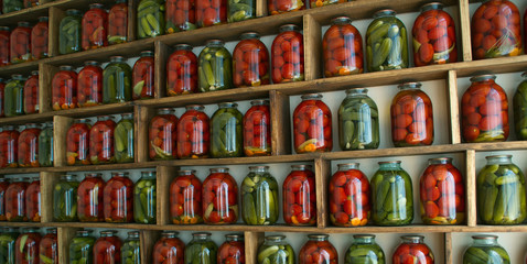 Tinned tomatoes and cucumbers
