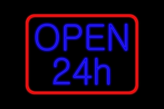 Neon Sign open 24h